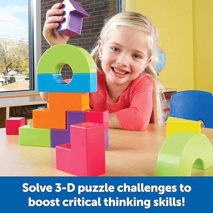 Learning Resources Mental Blox 360 Degree 3-D Building Game - 55 Pieces Ages 5+ Educational Board Games Mental Puzzles for Kids Brain Teaser Games