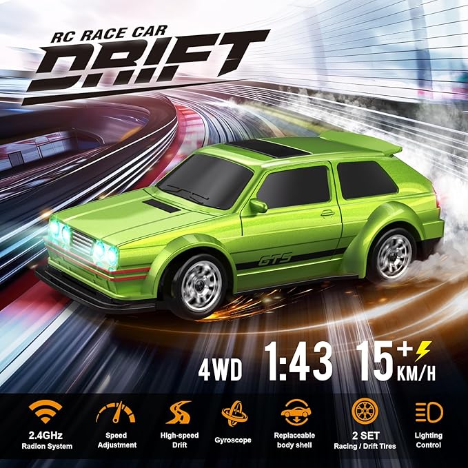Mini RC Drift Car 1/43 with Gyroscope 4WD Full Proportional RC Car 2.4GHZ Hobby Grade Remote Control Cars RTR Model Vehicle 20+KM/H High Speed for Hobbyists Kids Adults (Maroon)