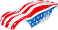 SummitLink Custom Body USA Flag Style Compatible for Rustler 4X4 Rustler BL-2S Rustler 4x4 Ultimate 1/10 Scale RC Car or Truck (Truck not Included) R4-US-02