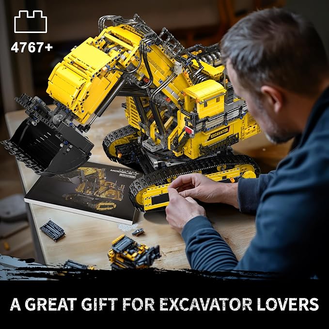 Mould King 17070 App Control Large Excavator Building Kit RC Diggers Construction Set Mining Excavator Construction Vehicle Building Blocks for Adults (4767 Pieces)