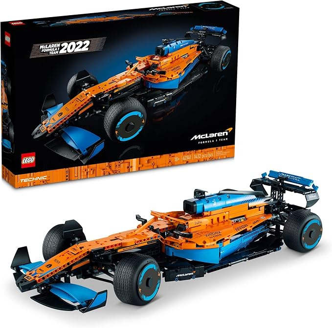 LEGO 42141 Technic McLaren Formula 1 2022 Replica Race Car Model Building Kit F1 Motor Sport Set Birthday Gift Idea for Adults Men Women Him Her Husband Collectible Home Decor