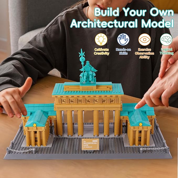 Oichy Brandenburg Gate Building Blocks Set 1551PCS Creative Toy Building Sets World Famous Architecture Model Kits Best Gift for Adults and Kids