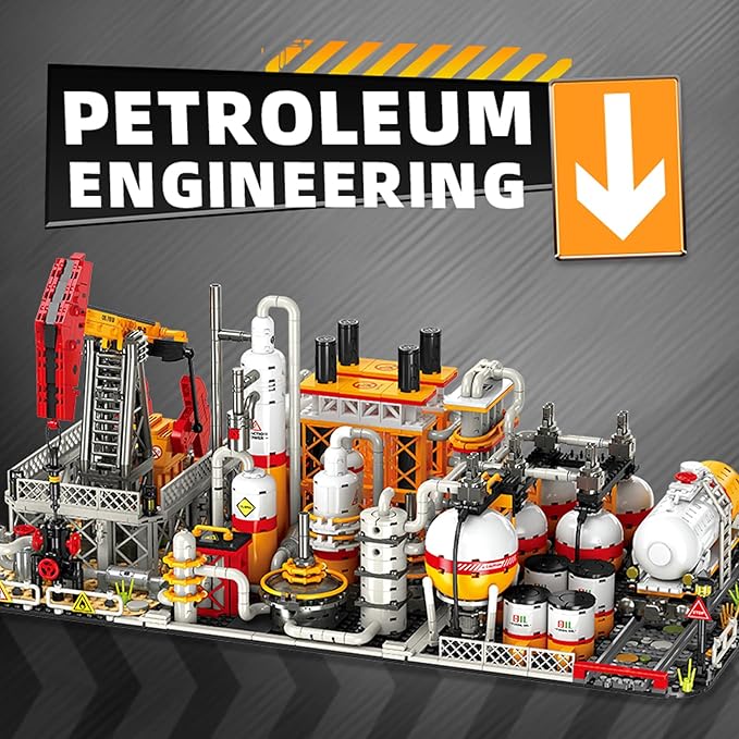 City Gas Station Building JJ9223 Set 743pcs Modular Chemical Plant Bricks Kit with Storage Tank &amp Lab Compatible with Lego City MOC Display Model for Adults &amp Kids Age 6+