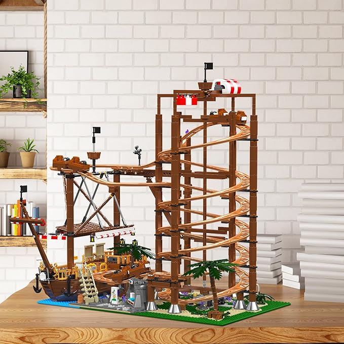 Roller Coaster Building Set Track Model Kit for Teens Boys Son Grandson Nephew Building Lovers. Kids Jigsaw Puzzle Christmas Birthday Gift -2174 Pieces (Double Helix)