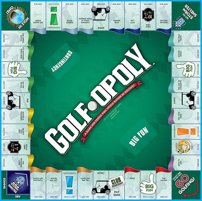Outset Media Golf-Opoly Board Game - A Property Trading Game for People Who Would Rather Be Golfing! - for 2 to 6 Players Ages 8 and up