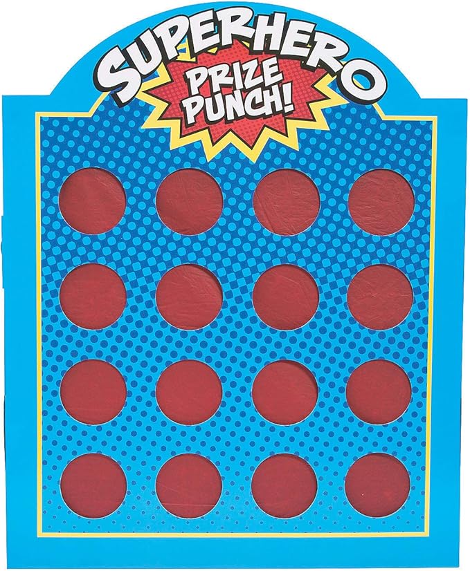 Fun Express Superhero Prize Punch Game (16 Prize Holes)