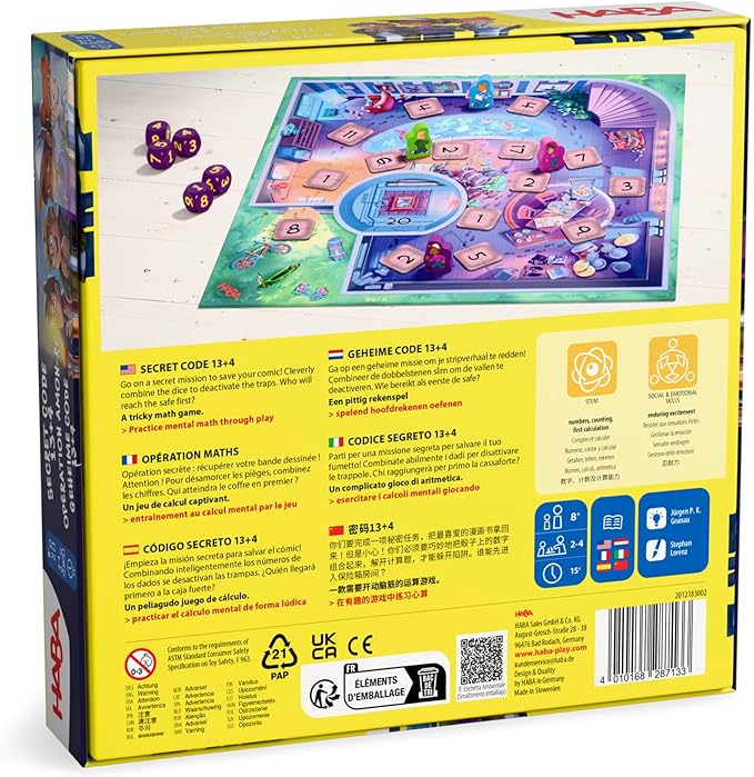 HABA Secret Code 13+4: Math Games for Kids 8-12 Learning Games for Classroom or Family Night A Fun Strategy Activity for Multiplication &amp Math Practice