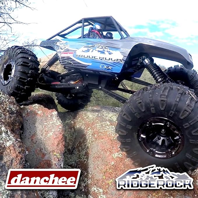 Redcat Racing Danchee Ridgerock 1/10 Scale 4WD Electric RC Rock Crawler – RC Truck RTR with 2.4GHz Radio Dual Motors 4-Wheel Steering USB Charger with RC Crawler Li-ion Battery