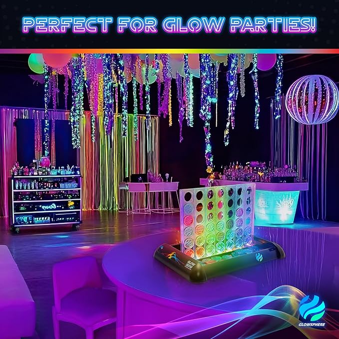 Glow in a Row Light-Up 4 in a Row Board Game Strategy Games for Kids Ages 6 and Above 2 Player Game Perfect for Kids and Adults Family Game Night