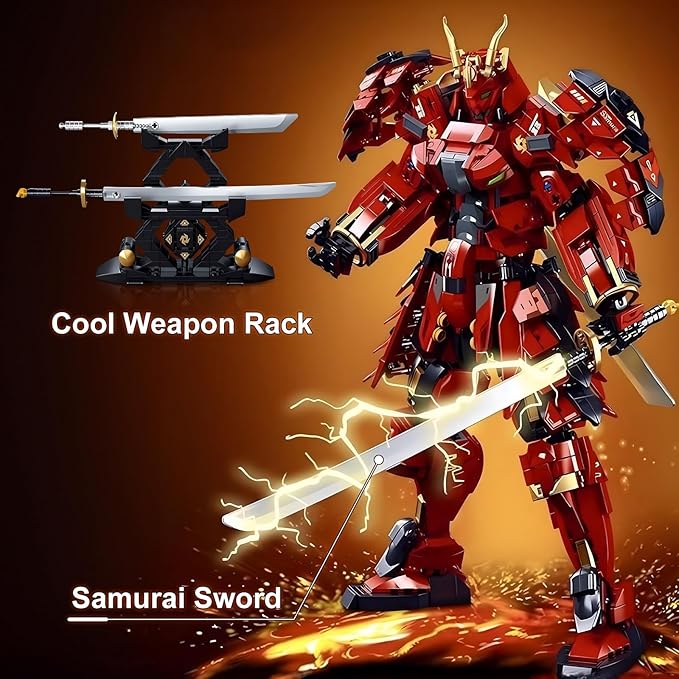 HIGH GODO Samurai Mech Warrior Model Building Sets Double Swords Robot Building Blocks Toy Set 923 Pieces Creative Collectible Gift for Adults Man Teens 14+