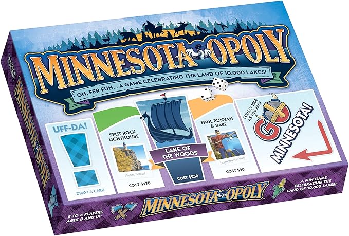 Late for The Sky Minnesota-Opoly Board Game State-Themed Family Strategy Game Night for 2-6 Players Ages 8+ Traditional or 1-Hour Play Land of 10000 Lakes Fun