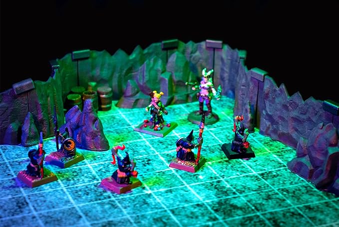 Dirt Cheap Dungeons Goblin Cavern Set - 143pc Modular Cave &amp Tunnel Kit - 5.5ft of Linear Walls for 1 Grid TTRPG - D&ampD Pathfinder Daggerheart