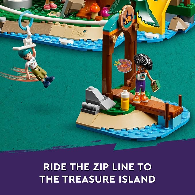 LEGO Friends Adventure Camp Tree House Building Toy - Pretend Play Toy Figures &amp Playsets for Girls &amp Boys Ages 8+ Years - with 5 Mini Dolls &amp 5 Animal Figures - Gifts for Kids - 42631