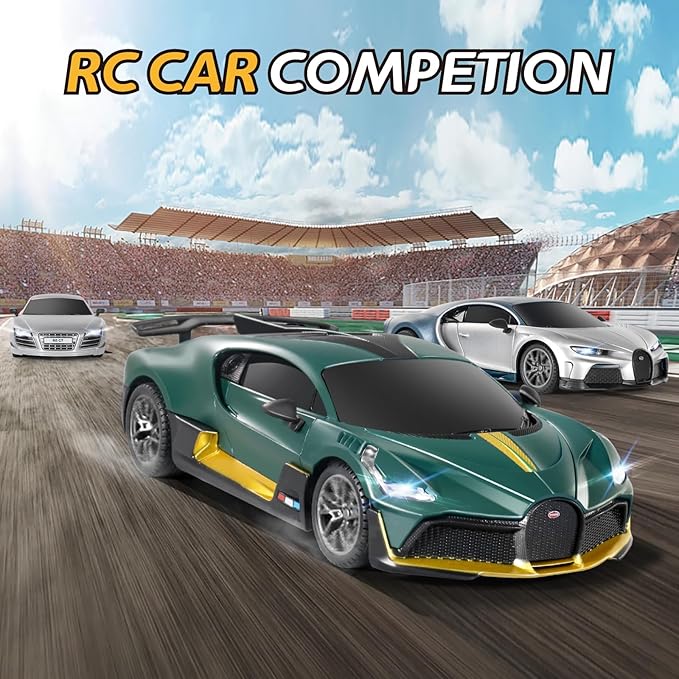 MIEBELY Remote Control Car - 1/24 Scale Fast Rc Race Car Bugatti Divo 3.7V 500 mAh Toys with Headlight Racing Hobby Model Birthday Ideal Gifts for Adults Kids Boys Age 6 7 8 9 Year Old