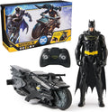 DC Comics Batman Stealth Remote Control Batcycle with 12 Batman Action Figure Super Hero Kids Toys for Boys and Girls Ages 4 &amp Up