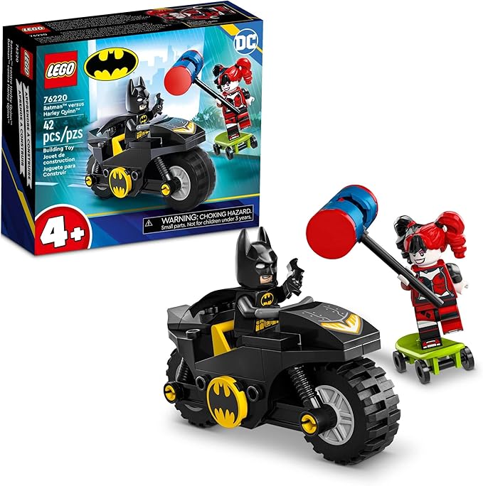 LEGO DC Batman Versus Harley Quinn 76220 Superhero Action Figure Set with Skateboard and Motorcycle Toy for Kids Boys and Girls Aged 4 Plus