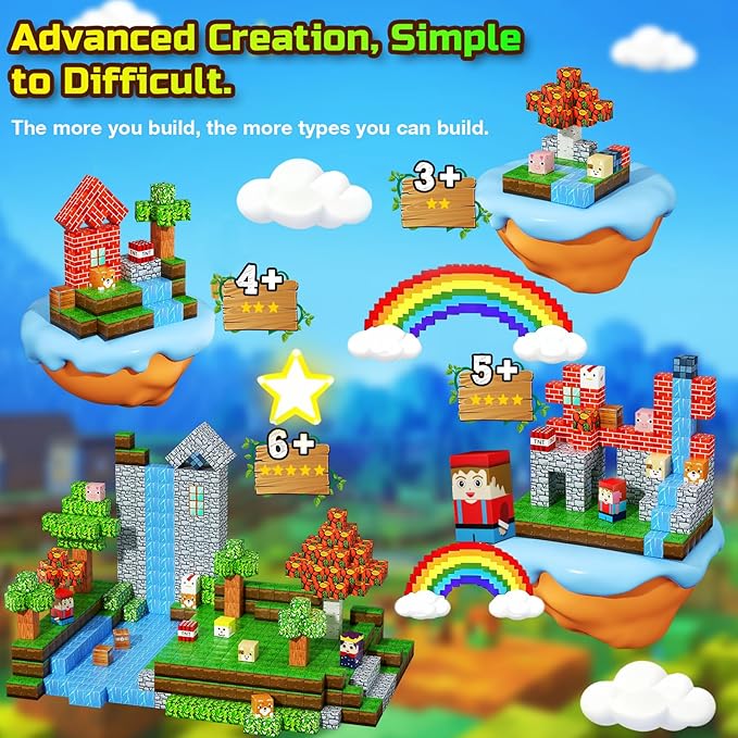 200PCS Magnetic Blocks Magnetic Building Cube Toys for Kids STEM Montessori Stacking Sensory Education Toys for Toddlers Building World Set Christmas Birthday Gifts for Kids Age 3 4 5 6 7 8 9 10