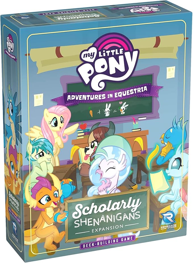 Renegade Game Studios My Little Pony Deck-Building Game Expansion: Scholarly Shenanigans with 85 New Cards Cooperative Gameplay Ages 14+ one to Four Players