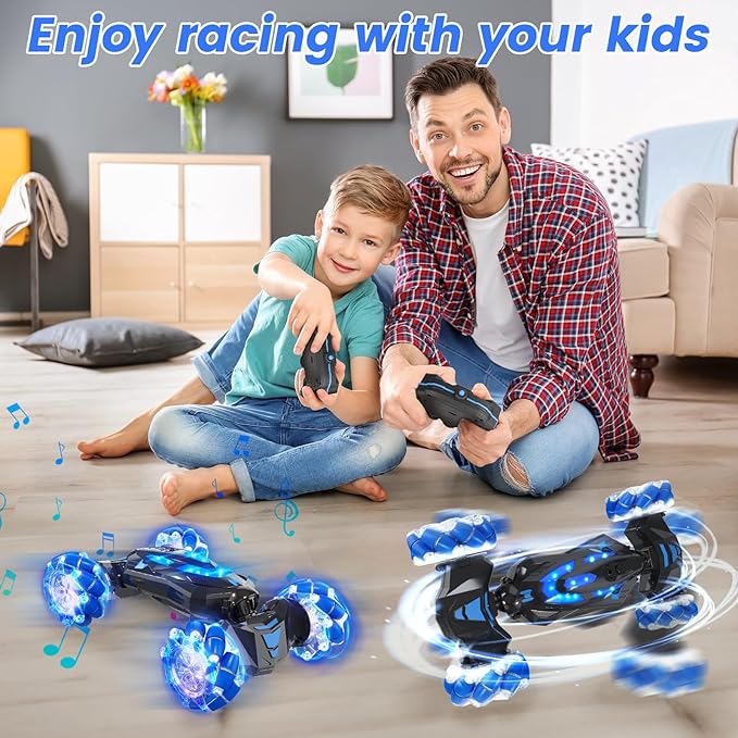 Gesture Sensing RC Stunt Car4WD Drift Hand Controlled 360° Flips Trick Car with Lights &amp Music Toys car is Cool Birthday Gift for Kids Ages 7-12