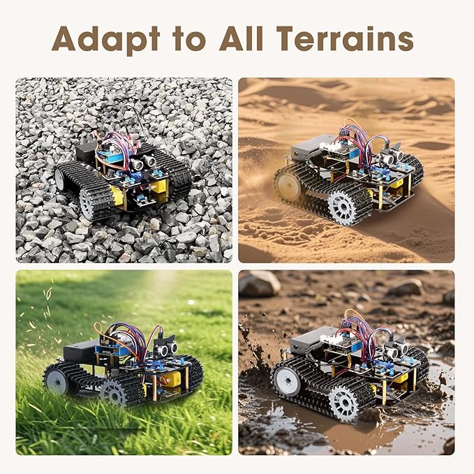 Robotics Kit for Kids Ages 8–12 Smart Robot Tank Car Compatible with Arduino &amp Scratch &amp Python STEM Toys for Boys Ages 8–12 App &amp Remote Control Birthday Coding Gift for Boys Girls a