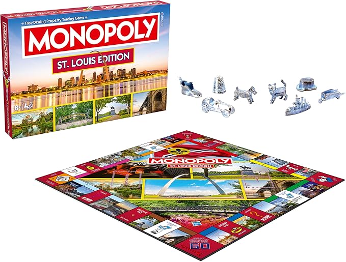 Monopoly Board Game St Louis MO Edition : 2-6 Players Family Board Games for Kids and Adults Board Games for Kids 8 and up for Kids and Adults Ideal for Game Night