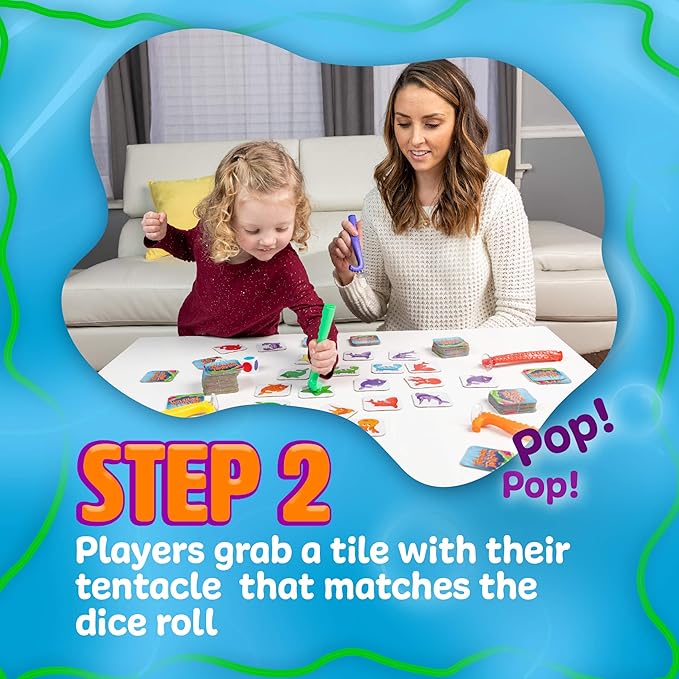 Continuum Games Tentacle Tantrum Fast-Paced Octopus Game of Matches and Squiddy Snatches | 2-6 Players 20-Minute Play Time Ages 3 and Up | Family Games for Kids and Adults