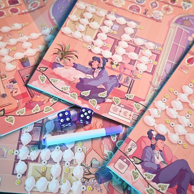 Daydream Board Game - Cozy Roll-and-Write Puzzle with Foldable Boards &amp 8 Sceneries Relaxing Strategy Game for Families &amp Friends Kids &amp Adults Ages 8+ 1-5 Players 15-30 Min Playtime