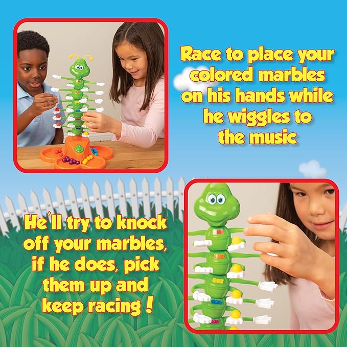 Giggle Wiggle Board Games for Kids Family Game Night Hand-Eye Coordination Preschool Games The Wiggle Race to Get Your Marbles to The Top Game Ages 4+ Batteries Not Included