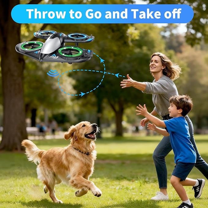 RC Drone for Kids Beginners Foam Remote Control Drone with Cool Lights 360° Flip Altitude Hold 3 Speed Modes Collision Protection and Ease of Use RC Airplane Quadcopter Toy Gift for Boys and G