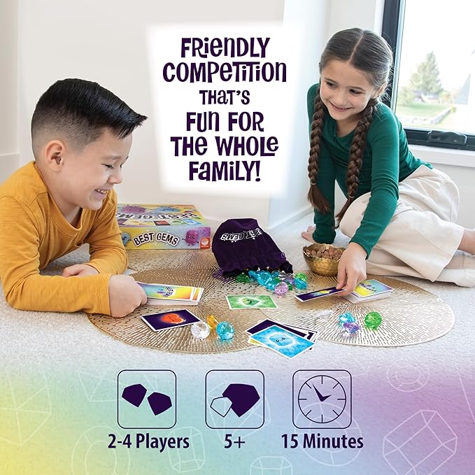 MindWare Best Gems Family Game for 5 Year Olds and up - Match Giant Gems to Earn Points 2 to 4 Players