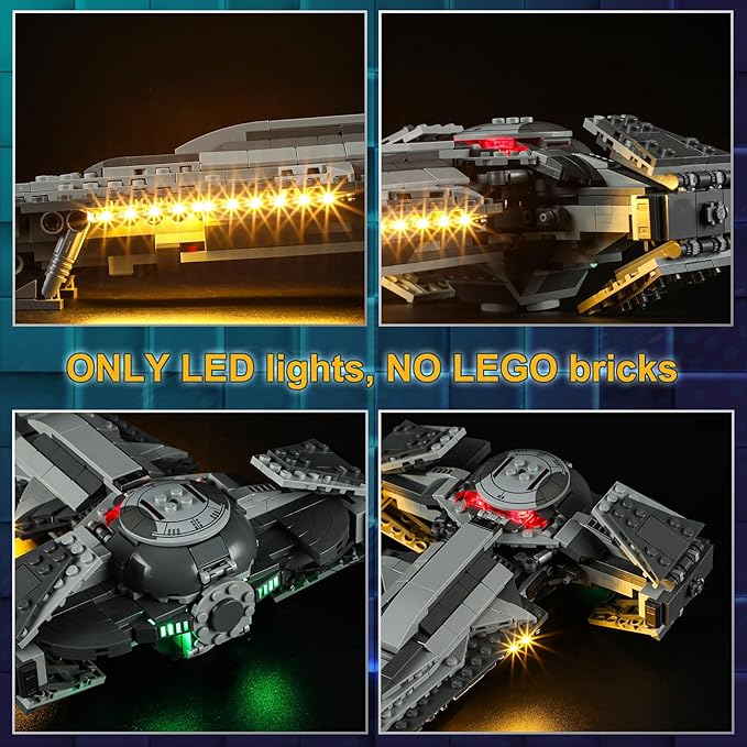 Vaodest Led Light for Lego 75383 Darth Maul's Sith Infiltrator Building Blocks ModelDesign and Configuration Compatible with Model 75383(Led Light Only Not Building Block Kit)