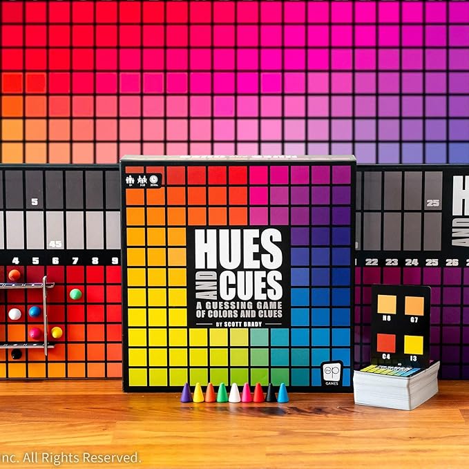 HUES and CUES - Vibrant Color Guessing Board Game for 3-10 Players Ages 8+ Connect Clues and Guess from 480 Color Squares