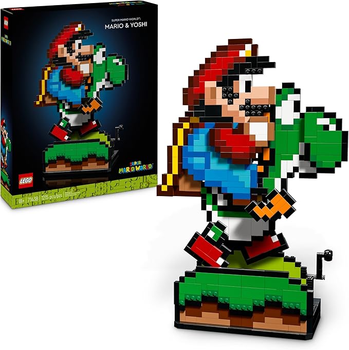 Lego Super Mario Super Mario World: Mario &amp Yoshi Nintendo Collectible Set Pixeled Figures Gift for Adult Fans Playful Display Model Fun Room Decor 71438
