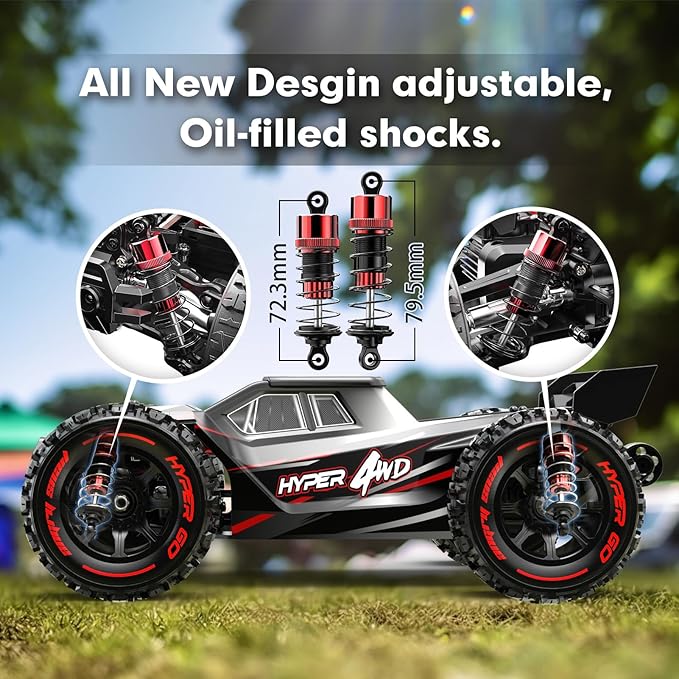 HYPER GO H14BM V3 1/14 Brushless RC Cars for Adults Fast 50 mph RC Trucks 4X4 Offroad Waterproof Electric Powered High Speed RC Car Fast Extreme RC Truggy with 3S Battery for Snow Sand