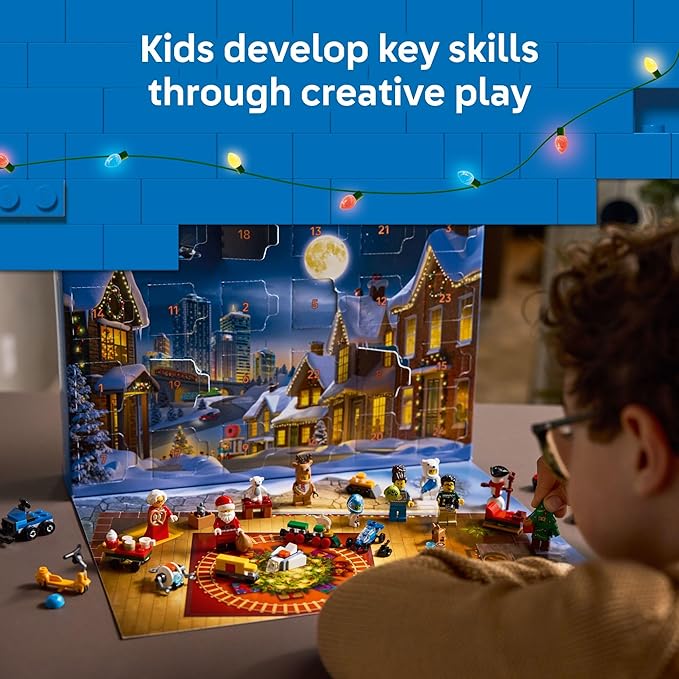 LEGO City Advent Calendar 2025 Kids Toy - Holiday Countdown Playset W/Santa &amp Mrs. Claus Minifigures for Boys &amp Girls Ages 5+ - 24 Buildable Surprises - Gift Idea for Christmas - 60475