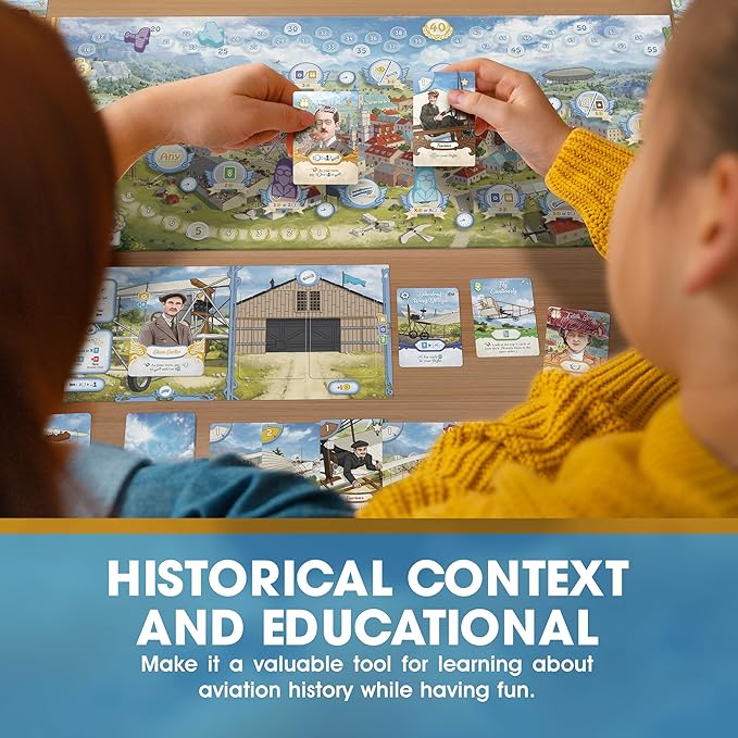 First In Flight: MENSA Award Winning Board Game About Historical Aviation - Strategy Board Game for Teens Adults and Heavy Gamers - A Flight-Themed Adventure Card Game for Airplane Enthusiasts