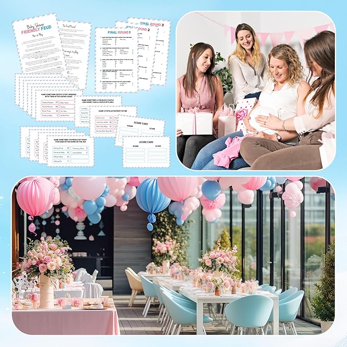 Baby Shower Friendly Feud Game with 2 Answer Buzzers Feud Card for Family Game Night Fun Trivia Quiz for Party Office Class Groups Team Building