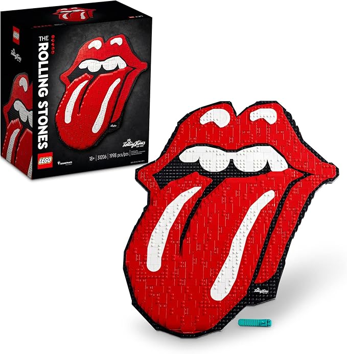 LEGO Art The Rolling Stones 31206 Logo Wall Décor Building Set for Adults Men Women Husband Wife Music Lovers DIY Home or Office 3D Decoration 60th Anniversary Collectors Set
