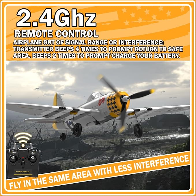 RC Plane 4-CH RC Airplane – RC Airplane Ready to Fly Upgrade P47 Thunderbolt Remote Control Airplanes for Beginners Adult with Beginners with Xpilot Stabilization System &amp One Key Aerobatic