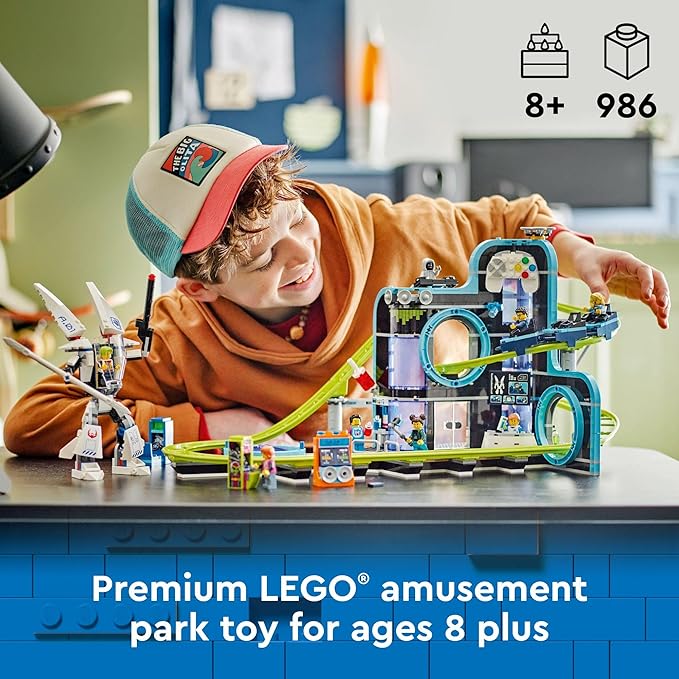 LEGO City Robot World Roller Coaster Building Set - Kids Engineering Toy with Posable Mech Suit for Boys &amp Girls Ages 8+ - Gift Ideas for Christmas - 60421