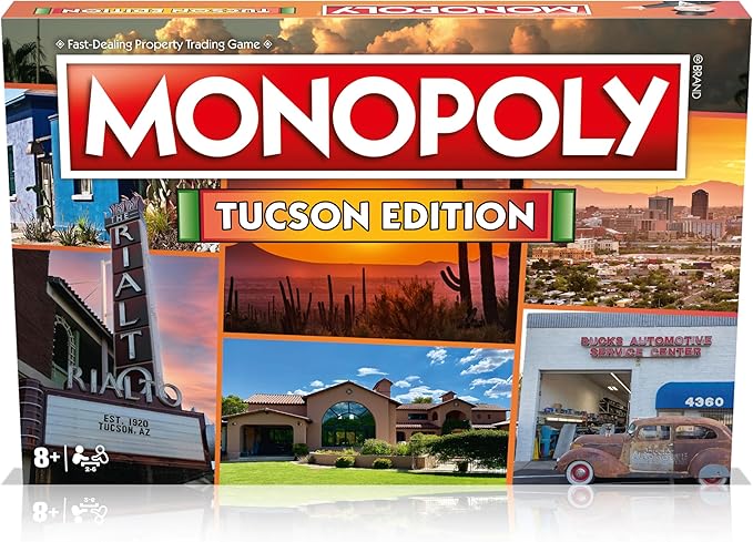 Monopoly Board Game Tucson Edition: 2-6 Players Family Board Games for Kids and Adults Board Games for Kids 8 and up for Kids and Adults Ideal for Game Night
