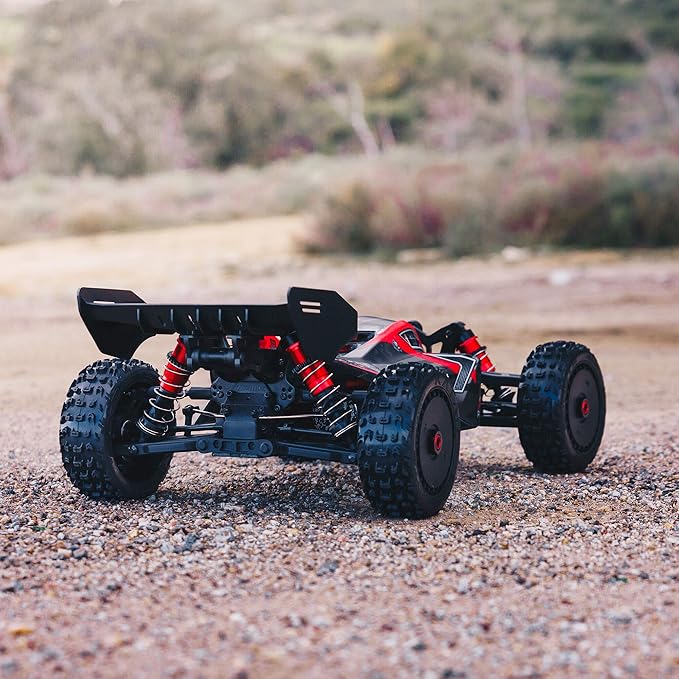 ARRMA RC Car 1/8 Typhon 6S V5 4WD BLX Buggy with Spektrum Firma RTR (Ready-to-Run) Black and Red ARA8606V5