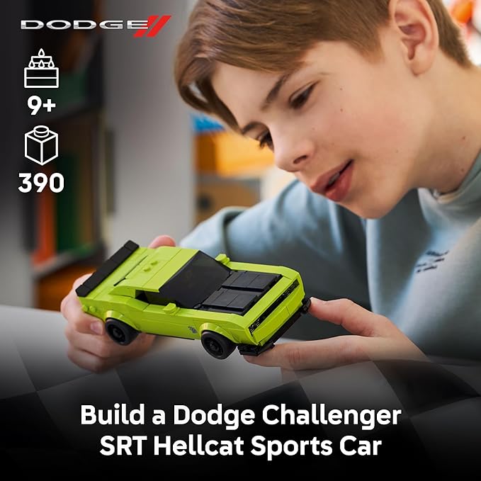 LEGO Speed Champions Dodge Challenger SRT Hellcat Sports Car Toy - Building Set for Learning Play and Display - Kids Toy for Boys and Girls Ages 9+ - Birthday Gift Idea for Race Car Fans - 77237