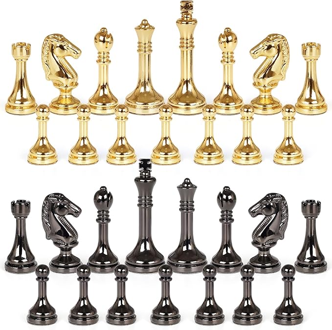 Metal Chess Set for Adults &amp Kids with Metal Chess Pieces –Wooden Chess Board Game with Portable Storage Case Classic Strategy Family Board Game Gift Travel Chess Set