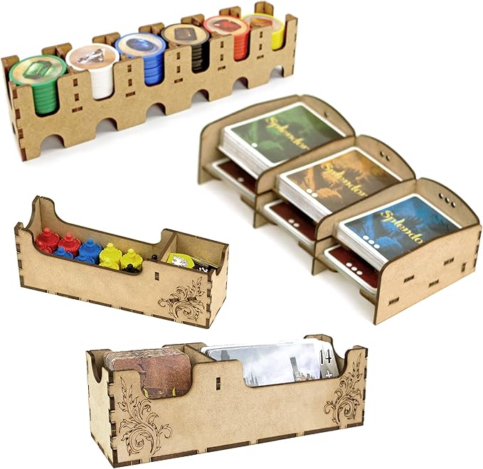 TowerRex Organizer for Splendor Board Game and Cities of Splendor Expansion Storage Insert Accessories Upgrade