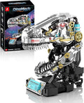 Mechanical Dinosaur Building Set 916PCS Dinosaur Skull Model Kit with Light Sound &amp Mist Dynamic T-Rex Head Building Block Set for Teens &amp Adults Gift for Collectors