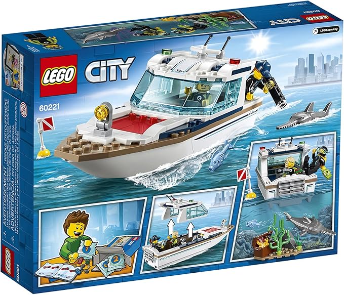 City Great Vehicles Diving Yacht Toy Boat Building Sets for Kids