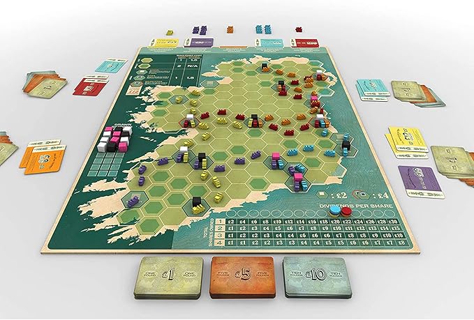 Capstone Games Irish Gauge Strategy Board Game for Ages 15+ | Economic Railroad Investment with Auction Bidding and Shareholding Route Expansion Euro Style Railway Network | 3-5 Players | 60 Min