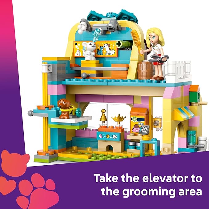LEGO Friends Pet Accessories Shop Pretend Play Set - Building Toy for Kids Girls and Boys Ages 6+ - with 3 Minidolls Toy Dog Cat &amp Rabbit - Gift Idea for Birthday - 42650