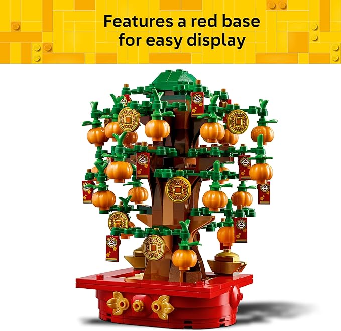 LEGO Money Tree - Lunar New Year Building Toy - Kids Chinese Culture Learning and Educational Toy for Boys and Girls Ages 9+ - Holiday Decorations for Table - 40648